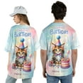thumbnail image 5 of Happy Birthday Cute Kitten Maine Coon with Cake Gifts Party Hat All Over Print 3D Baseball Shirt Cat Lover Kitten Owner Gifts Softball Sport - 00029, 5 of 6