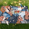 thumbnail image 6 of Extra Large Picnic Beach Blanket Waterproof Sand Proof Portable Outdoor Mat Colorful Flower and Pearls 80x118, 6 of 9