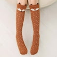 thumbnail image 3 of IWRICH 6 Pairs Knee High Socks Gift Long Crazy Silly Tall Funny Boot Cute Animal Fun Socks Coffee, 3 of 4