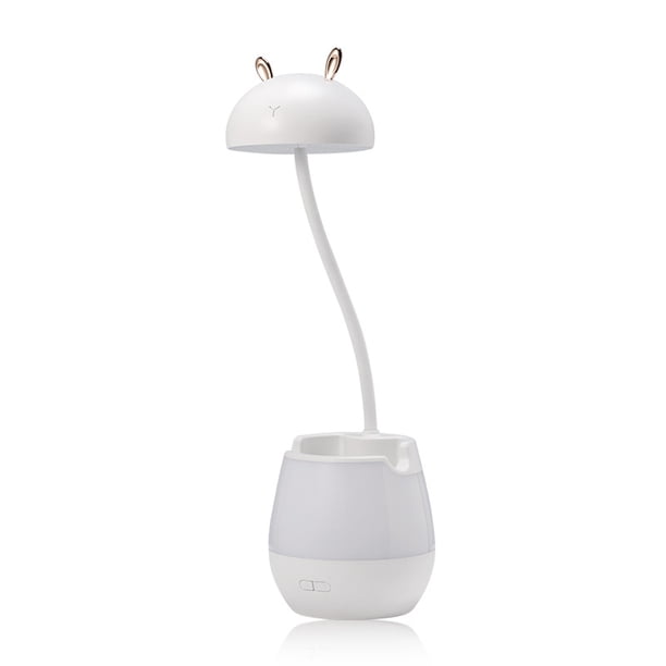leyfeng Lámpara de escritorio LED con base de cepillo, luces de estudio para estudiantes recargables por USB con portalápices