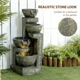thumbnail image 5 of Outsunny Outdoor Fountain and Waterfalls with Adjustable Flow & LED Lights, Stone Look, 5 of 9