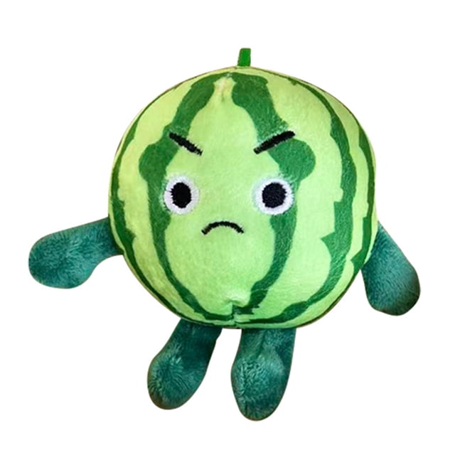 Llavero de peluche de sandía, bonito juguete de peluche con temática de fruta y caras divertidas, bonito colgante para bolso, regalo adorable para amigos y niños.