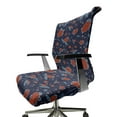 thumbnail image 6 of Ambesonne Turtle Office Chair Cover Stretchable High Back, Starfish Shells Bubbles Art, Burnt Orange Dark Blue, 6 of 6