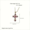 thumbnail image 5 of Valentine Day Gift Gold Retro Cross Pendant Necklace with Zircon Accents, 5 of 5