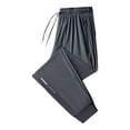 thumbnail image 2 of Joggers for Men Solid Color Mid Waisted Fast Dry Stretch Pants Drawstring Track Pants for Travel Training Running Grey XXXXXL, 2 of 9