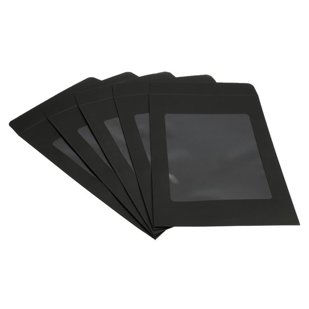 Sobres A4 Unique Bargains 10 Paquetes Ventana Transparente Negro