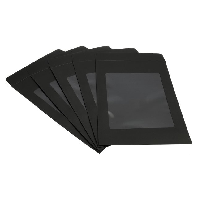 Unique Bargains A4 Clear Single Sided Mailing Photos Full Face Window Envelopes, Black 10 Pack