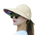 thumbnail image 1 of Chapeau de Soleil Pliable à Grand Bord avec Design Floral en Beige - Parfait pour les Aventures en Plein Air, les Voyages à la Plage et les Festivals d'Été, Offrant Protection Solaire Complète et Confort., 1 of 2