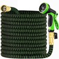 thumbnail image 1 of Tuyau de Jardin 50 Pieds & Buse, Tuyau de Jardin Extensible Robuste, Tuyau d'Eau Rétractable Buse 10 Fonctions, Tuyau avec Raccords en Laiton Massif & Noyau en Latex Durable, Rangement Facile avec Support de Tuyau de Jardin, 1 of 7