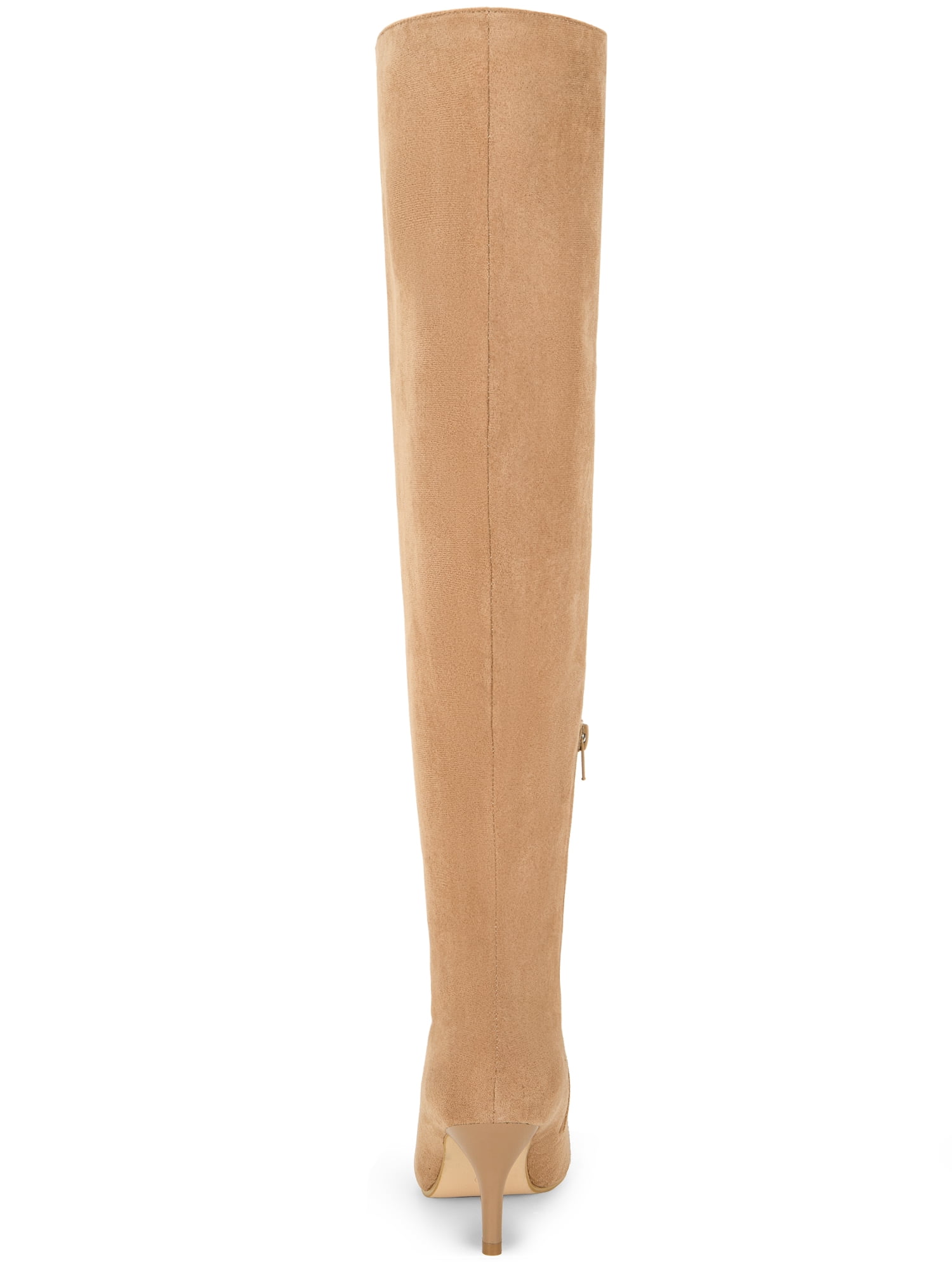 DARING DIVA Women's Thigh High Lace Up Stiletto Heel Over Knee High Boots Nude 7