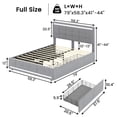 thumbnail image 3 of Full Size Bed Frame with 4 Storage Drawers & LED Lights Headboard, Platform Bed Frame with 2 USB Charging Station and Upholstered Headboard,Light Grey, 3 of 9