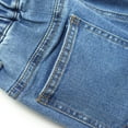 thumbnail image 7 of KIDSCOOL SPACE 7-Pocket Girls Wide-leg Stretch Denim Pants, 5-14T Ribbed Elastic Waist with D-ring Cargo Jeans,Light Blue,4-5 Years, 7 of 7