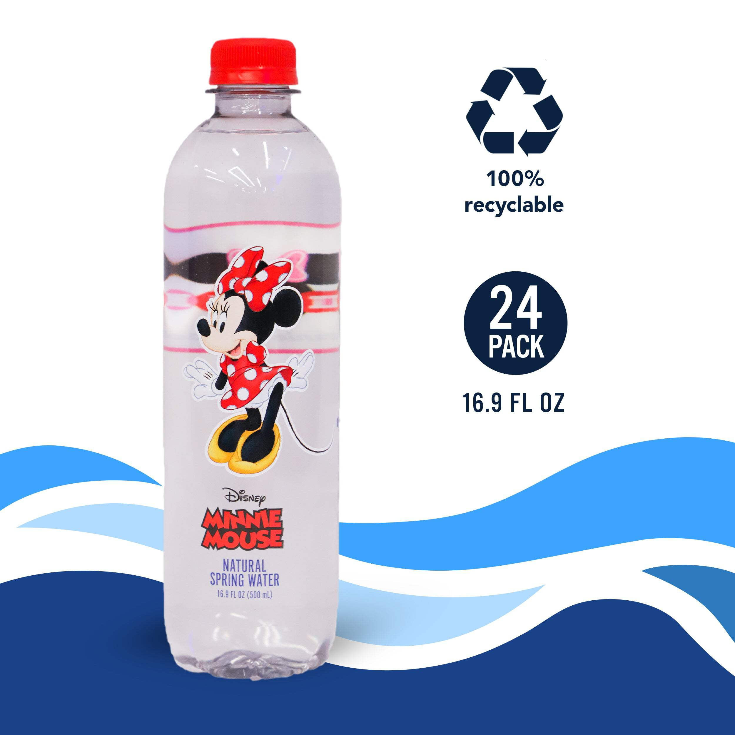 Disney Water Disney Minnie Mouse Water Bottle, Bottled Water, 24 x 16.9 oz