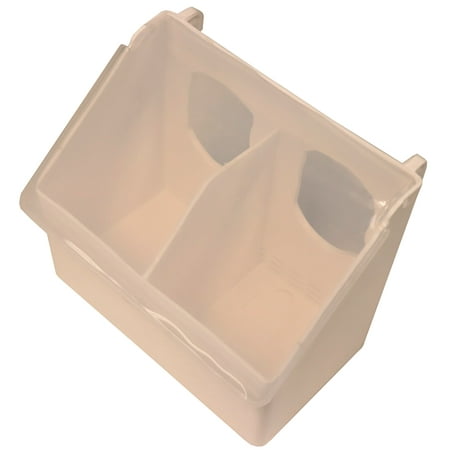 Rite Farm Products Washable Poly 2-Hole Quail & Pigeon Bird Feeder with Clear Door, 2 Pint Capacity