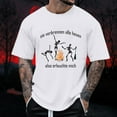 thumbnail image 2 of Haut à Manches Courtes Imprimé Thème Halloween pour Homme Col Rond Décontracté Graphique Feu Grande Taille Couleur Unie, 2 of 6
