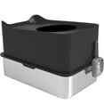 thumbnail image 2 of Extra Large Enclosed Top Entry Cat Litter Box, Stainless Steel Anti-Leak Odor Control Cat Toilet With Non-Slip Design, Durable ABS Pet Waste Basin With Litter Scoop For Cats Up To 20Lbs, 2 of 7