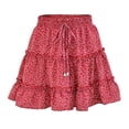 thumbnail image 1 of Falda de playa con volantes florales para niñas y mujeres, minifalda acampanada de cintura alta para niñas sidaley FS11181-01, 1 of 7