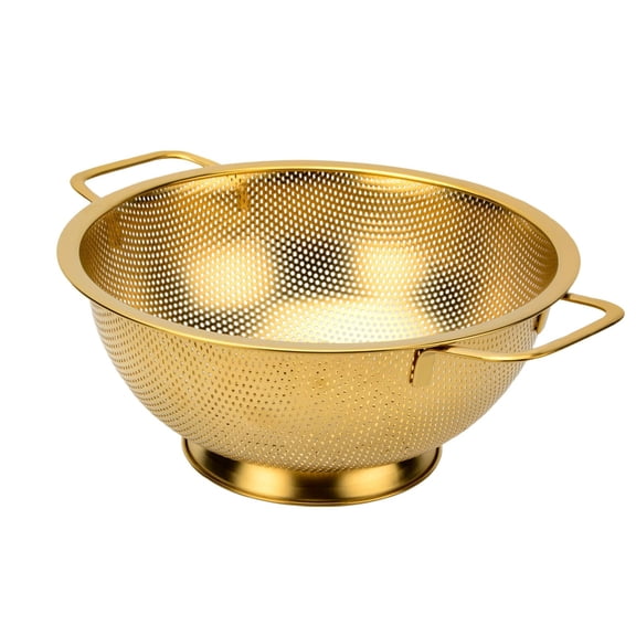 Oversized Stainless Steel Kitchen Colander and Strainer, Perforated Pasta Rice Strainer with Handles for Draining Grains Beans Vegetables Fruits, Dishwasher Safe Durable Food Strainer