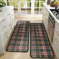 thumbnail image 4 of Kitchen Rugs Sets Of 2,Green and Red Christmas Plaid Pattern Anti Fatigue Kitchen Mat Rugs Non Slip Washable,Decorative Kitchen Floor Mats for Kitchen,Sink,Laundry,17"x47"+17"x47", 4 of 5
