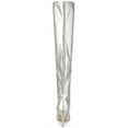 thumbnail image 2 of Unique Bargains Women's Pointed Toe Stiletto Heeled Over The Knee High Boots Silver 9.5, 2 of 7