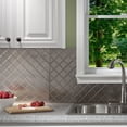 thumbnail image 2 of FASÄDE Quilted Decorative Vinyl Backsplash 15 sq ft Kit in Brushed Nickel, 2 of 6