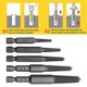 thumbnail image 2 of Juego de 5 brocas extractoras de tornillos con guía para taladro central, extractor de pernos rotos y dañados, vástago hexagonal y llave para herramientas de mano rotas, 2 of 5