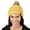 Honey Mustard, variant on Thick Waffle Knit Fleece Lined Faux Fuzzy Fur Pom Beanie, Honey Mustard