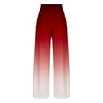 thumbnail image 3 of CQONEPT Women's Oversize Pants Color Block Wide Leg Pants Drawstring Casual Fashion Trousers with Pockets Red XL, 3 of 5