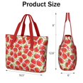 thumbnail image 3 of Tote Bag for Women - Red Strawberry Plants Fruit Shoulder Bag - Large Utility Work Duffle Bag with Zipper Handbag for Travel, Work, Sprots, 3 of 5