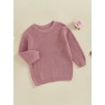 thumbnail image 6 of Michellecmm Mommy and Me Matching Sweater Solid Color Crew Neck Long Sleeve Pullover Knit Tops Causal Family Streetwear, 6 of 9