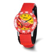 Cars Lightning McQueen Boys' Stainless Steel Watch, Red Strap