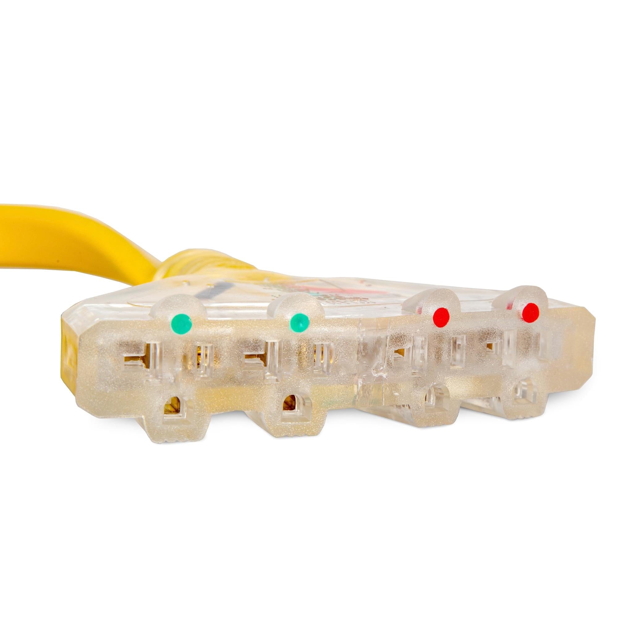 WEN 125V/250V 30-Amp 10-Gauge Flattened Under-Door Generator Extension Cord Splitter, 25-Foot (converts L14-30R to four 5-20R outlets)