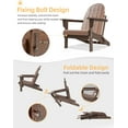 thumbnail image 5 of YEXJ Folding Adirondack Chair - Durable HDPE Poly Lumber All-Weather Resistant,Foldable Oversized Balcony Porch Patio Outdoor Chair for Lawn,Backyard,Deck,Garden,Camping - Easy Installation,Teak, 5 of 10