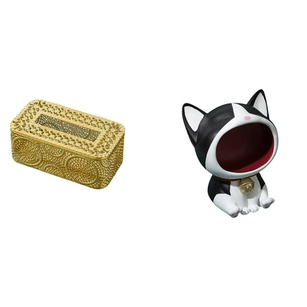 Caja de pañuelos,Dispensador de pañuelos para baño,Estatua de escritorio,Estatua de gato con forma de cuenco para llaves,entrada,dibujos animados,decoración del hogar,Figura decorativa para