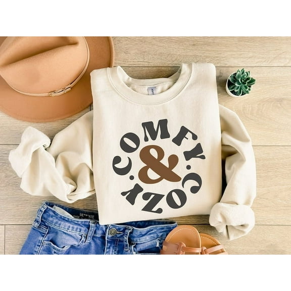 Cute Cozy And Comfy Women Crewneck Sweatshirt, Cozy And Comfy Women Sweater, Teenage Hoodie, Trendy Winter Women Gift