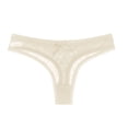 thumbnail image 3 of Panties for Women,Low Waist Embroidered Open Thong T Pants Thin Belt Lingerie,Womens Underwear,Beige,One Size, 3 of 3