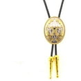 thumbnail image 2 of Mens Golden Bolo tie Western Initial Letter A to Z Cowboy Aalphabet Bola Tie, 2 of 7