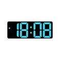 thumbnail image 4 of Reloj de pared digital con atenuador LED, despertador de escritorio para festivales, dormitorios y salones, color azul, 4 of 9
