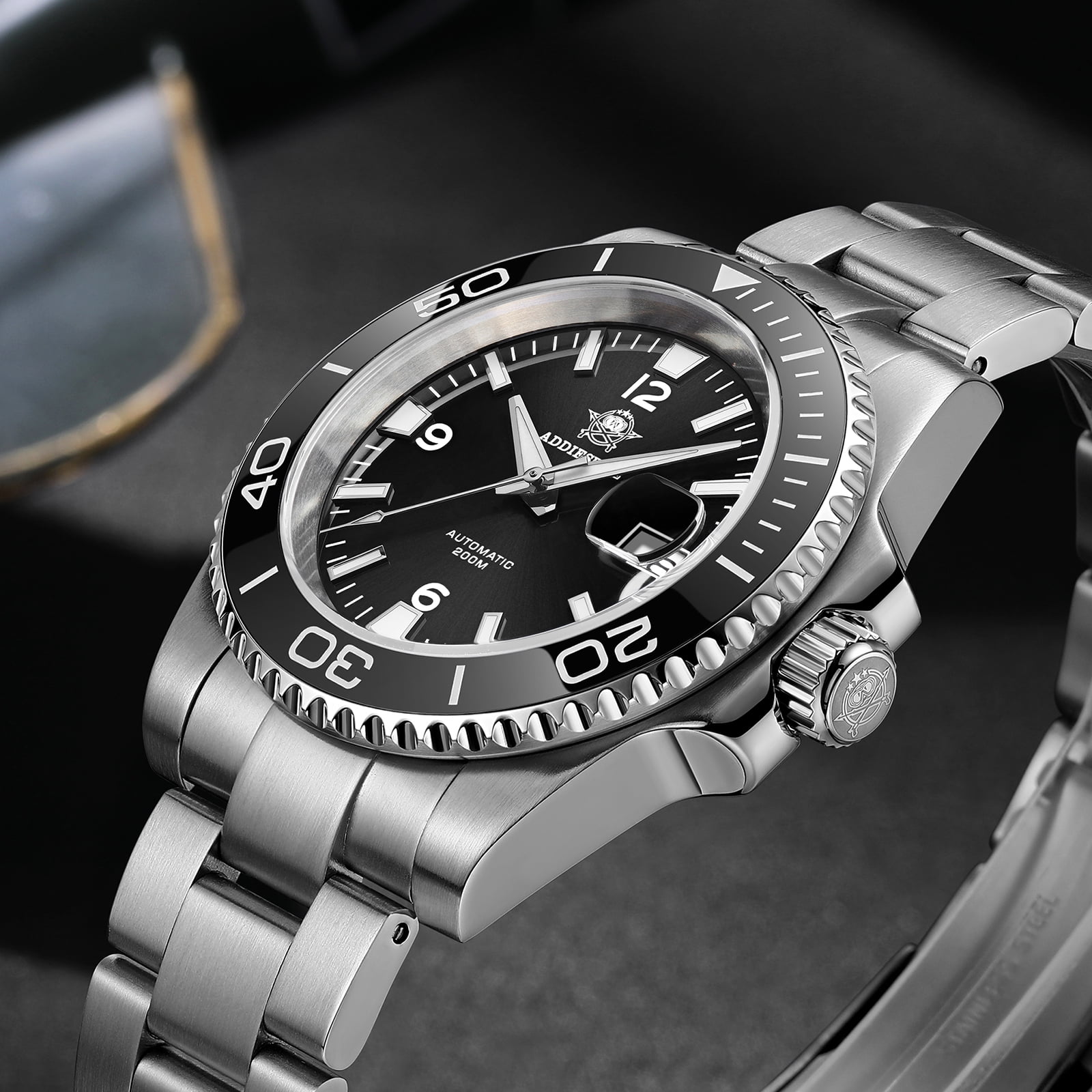 ADDIESDIVE Men's Automatic Dive Watch 200M, NH35A Movement, Sapphire Crystal & Ceramic Bezel, Super Luminous Mechanical Watches