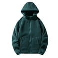 thumbnail image 5 of CHEEREAM Men's Heavyweight Sherpa Lined Fleece Hoodie Jacket Sherpa Lined Thick Warm Thermal Coat with Pockets Green L, 5 of 5