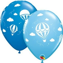 11 inch Hot Air Balloons Dark Blue & Pale Blue Latex Balloons (50 Pack) - Party Supplies Decorations