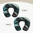 thumbnail image 3 of Xecao Wave Ocean Animal Shark Print Memory Foam Cervical Neck Pillow Versatile U-Shaped Pillows for Home,Office,Camping,Travelling,Soft Washable Cover, 3 of 8