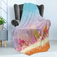 thumbnail image 4 of Dessert Soft Flannel Fleece Throw Blanket, Fantasy Candy Road of Popsicles Lollipops Rolled Waffers and Swirl Candies, Cozy Plush for Indoor and Outdoor Use, 50" x 70", Multicolor, by Ambesonne, 4 of 5