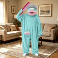thumbnail image 5 of 3D Face Puppet Full Body One Piece Costume With Matching Comb, Pocket Design Loungewear, Thick Anti Static Plush Material for Boys Girls Theme Party Sky Blue 100, 5 of 5