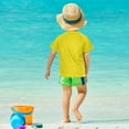 thumbnail image 4 of FORMRS Boys Rash Guard Short Sleeves Swim Shirt Quick Dry UPF 50+ Sun Protection, Sizes 3-12T, Yellow Flowers, 4 of 6