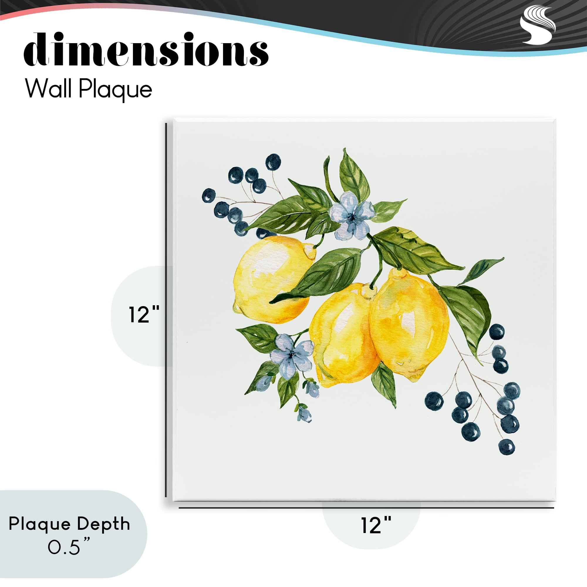 Stupell Industries Lemons with Blossoms & Berries Wall Plaque Art, design by Livi Finn