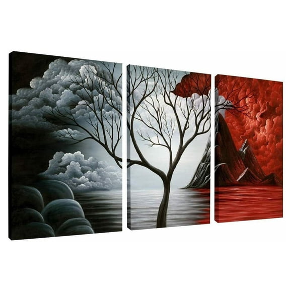 Pinturas al óleo del arte de la pared del árbol de la nube impresiones de la lona del paisaje para las decoraciones caseras UHUSE cuadros colgantes