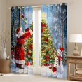thumbnail image 2 of Manfei Cartoon Santa Claus Black Out Curtains for Kids, Green Xmas Tree Snowman Curtains Pack of 2 (42x63 Each), Winter Festival Snowflake Bedroom Curtains, Luxury Bedroom Decor, 2 of 6