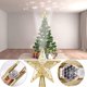 thumbnail image 3 of Decoración de árbol de Navidad de estrella preiluminada [dorado], árbol de Navidad de estrella hueca brillante 3D con proyector de copo de nieve blanco frío mágico giratorio para decoración de árbol JAMW Sencillez, 3 of 5