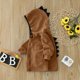 thumbnail image 3 of Gibobby Chaqueta de invierno para niñosChaqueta de abrigo de dinosaurio de dibujos animados a de viento para niños pequeños y niñas, chaqueta de abrigo d(Marrón, 2-3 Años), 3 of 5